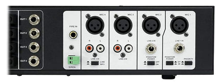 Rockville ROCK MATRIX Amplificador comercial de 4 zonas y 70 voltios + enrutamiento de fuente matricial