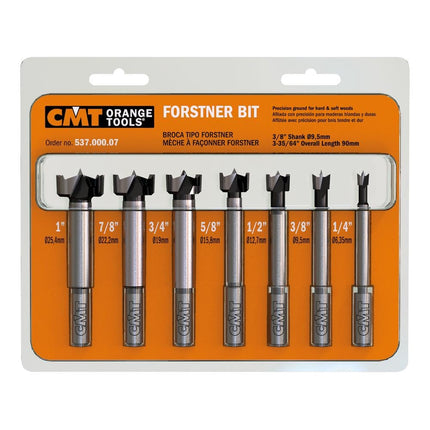 CMT 537.000.07 7-Piece Forstner Bit set, 1/4-3/8-1