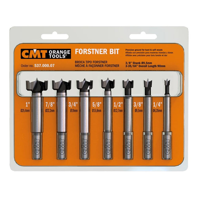 CMT 537.000.07 7-Piece Forstner Bit set, 1/4-3/8-1