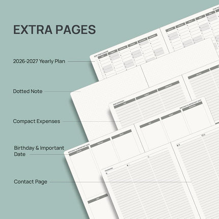 POPRUN 2026-2027 Daily Planner One Page Per Day, 5.75" x 8.5" Day Planner