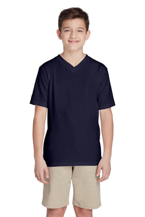 French Toast Boys' Short Sleeve V-Neck Tee, Navy, 