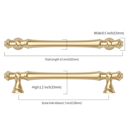 Asidrama 10 Pack 5 Inch(128mm) Brushed Gold Kitchen Cabinet Handles, Cabinet Pulls Kitchen Cabinet Hardware for Cupboard Drawer Pulls