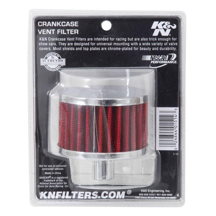 K&N Vent Air Filter/ Breather: High Performance, Premium, Washable, Replacement Engine Filter: Flange Diameter: 0.75 In, Filter Height: 2 In, Flange Length: 0.875 In, Shape: Breather, 62-1160