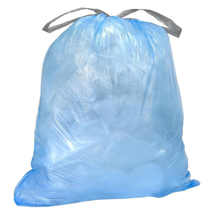 Plasticplace Trash Bags simplehuman (x) Code K Compatible (200 Count)│Tinted Blue Drawstring Garbage Liners 10 Gallon / 38 Liter │ 24.4" x 28"