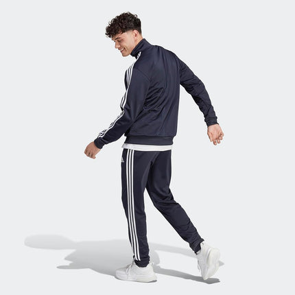 adidas Men's Size Basic 3-Stripes Tricot Track Suit, Ink/White, S