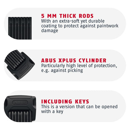 ABUS Bordo 6000K Folding Lock with SH Holder, 90 cm, Black