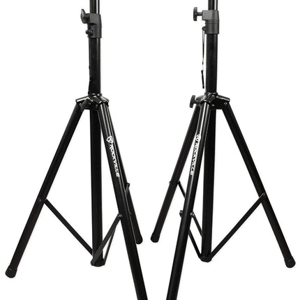 Rockville Pair of Tripod DJ PA Speaker Stands + Carrying Case Black RVSS2