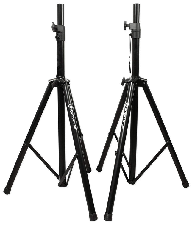 Rockville Par de soportes de altavoz de DJ PA tipo trípode + funda de transporte negros RVSS2