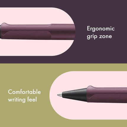 Lamy safari scarlet - Ballpoint Pen with ergonomic grip & line width M - for pleasant long writing - made of robust ASA plastic – including large capacity refill M 16 in black
