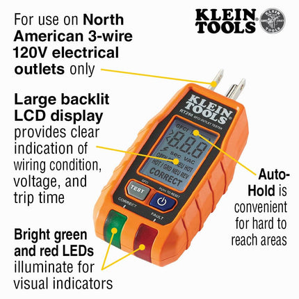 Klein Tools Outlet Repair Tool Kit with GFCI Receptacle Tester, Non Contact Voltage Tester and Wire Stripper, 3-Piece 80041
