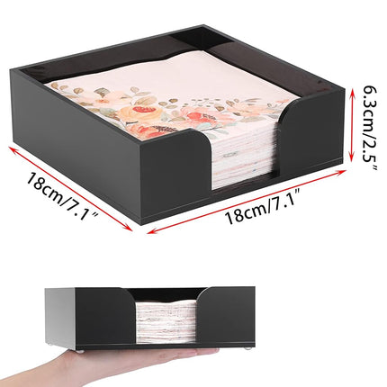 Sumnacon Square Acrylic Napkin Holder - Stylish Black Luncheon Napkin Holders for Dining Table Countertop Kitchen, Decorative Napkin Holder Basket for Picnic Wedding Party Restaurant Office Hotel