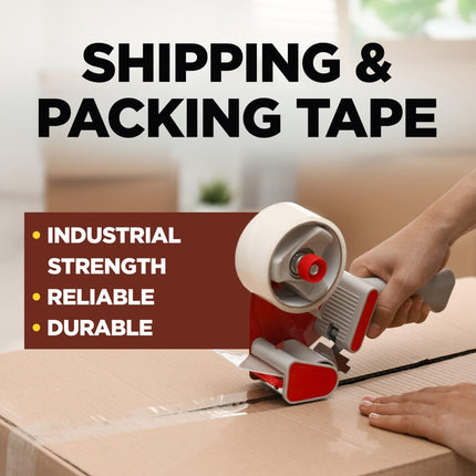 Scotch Commercial Grade Shipping Packaging Tape, 1.88" x 54.6 yd, for Tough, Industrial Use, 12 Rolls w/Dispenser (3750-12-DP3)