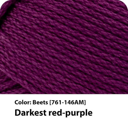 Lion Brand 24/7 Cotton Yarn, Yarn for Knitting, Crocheting, and Crafts, Beets, 3 Pack