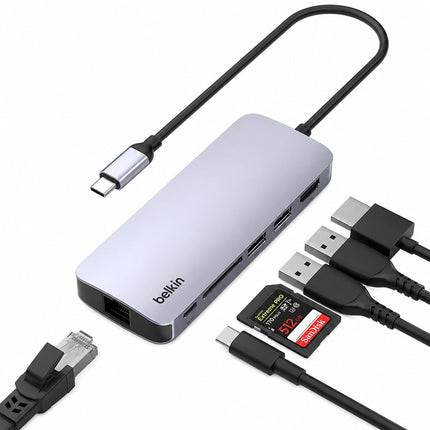 Belkin USB-C Hub 6 in 1 100W PD 4K HDMI, Ethernet 