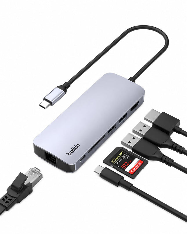 Belkin USB-C Hub 6 in 1 100W PD 4K HDMI, Ethernet 