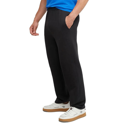 Hanes Men's, EcoSmart Fleece Sweats, Open Bottom Sweatpants, 30.5" Pants, Black, Large