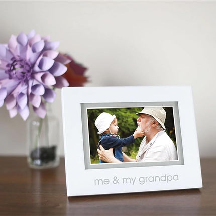 Pearhead Me and My Grandpa Sentiment Baby Picture Frame, Baby Keepsake Photo Frame, Gender-Neutral Baby Nursery Décor, Grandparents Gift, White