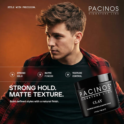 Pacinos Signature Line Hair Paste with Clay - Long Lasting Styling Wax with Firm Hold for All Hair Types 100g (Pack of 1)