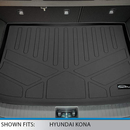 SMARTLINER All Weather Custom Fit Cargo Trunk Liner Floor Mat Black for 2018-2019 Hyundai Kona