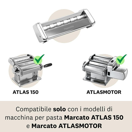 Marcato AC-150-PAPL Accessories Pappardelle for Atlas 150 Pasta Machine, Chrome-Plated Steel, Silver