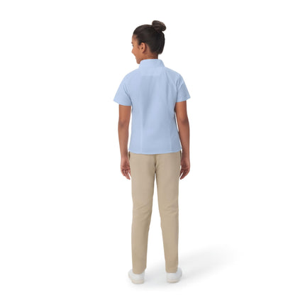French Toast Chemise Oxford Fille ajustée à Manches Courtes Infroissable, Bleu Clair, 12 ans