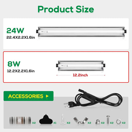 T5 Reptile Fixture Combo Kit, 8W Fixture, Reptile Terrarium Hood, 10.0W UVB Light Bulb, Fluorescent Tube Ideal for Tropical and Desert Areas such as Lagart