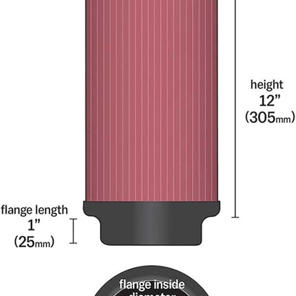 K&N Universal Clamp-On Air Filter: High Performance, Premium, Washable, Replacement Engine Filter: Flange Diameter: 6 In, Filter Height: 12 In, Flange Length: 1 In, Shape: Round, RU-3040