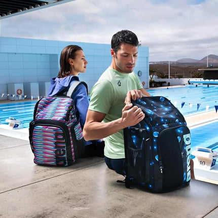 Arena Unisex Adult Fastpack 3.0 Swimming Athlete Sports Backpack for Swimming Training Gear Gym Bag for Men and Women, 40 Liters, Seabed