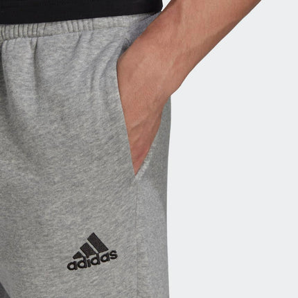 adidas Men's Essentials Fleece Regular Tapered Pants, Medium Grey Heather/Black, X-Large