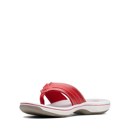 Clarks Women's Breeze Sea Flip Flop, New Red Synthetic, 7.5 UK M