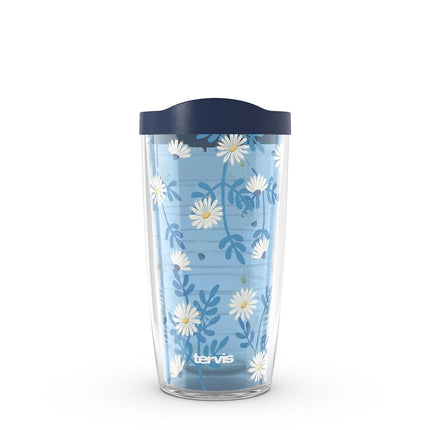 Tervis Skyfall Daisies Made in USA Double Walled Insulated Tumbler Travel Cup Keeps Drinks Cold & Hot, 16oz, Classic