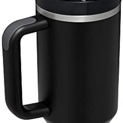 Vaso térmico Stanley Quencher H2.0 FlowState de acero inoxidable con tapa y pajita para agua, té helado o café, batidos y más, negro, 40 oz