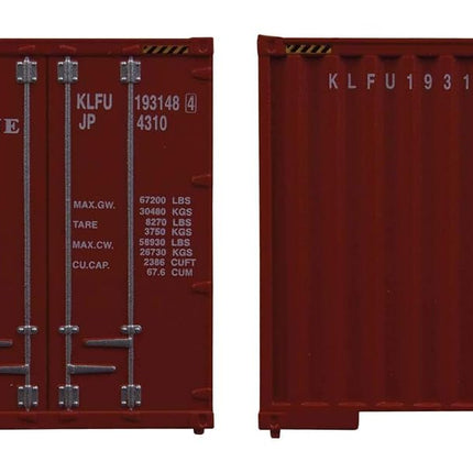 Walthers SceneMaster HO Scale Model of K-Line 40' Hi Cube Corrugated Container W/Flat Roof