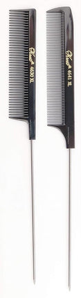 Krest Hair Comb - Stainless Steel, Black, Large, 2 Count, Unisex, Adults, Personal Grooming Enthusiasts