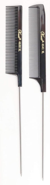 Krest Hair Comb - Stainless Steel, Black, Large, 2 Count, Unisex, Adults, Personal Grooming Enthusiasts