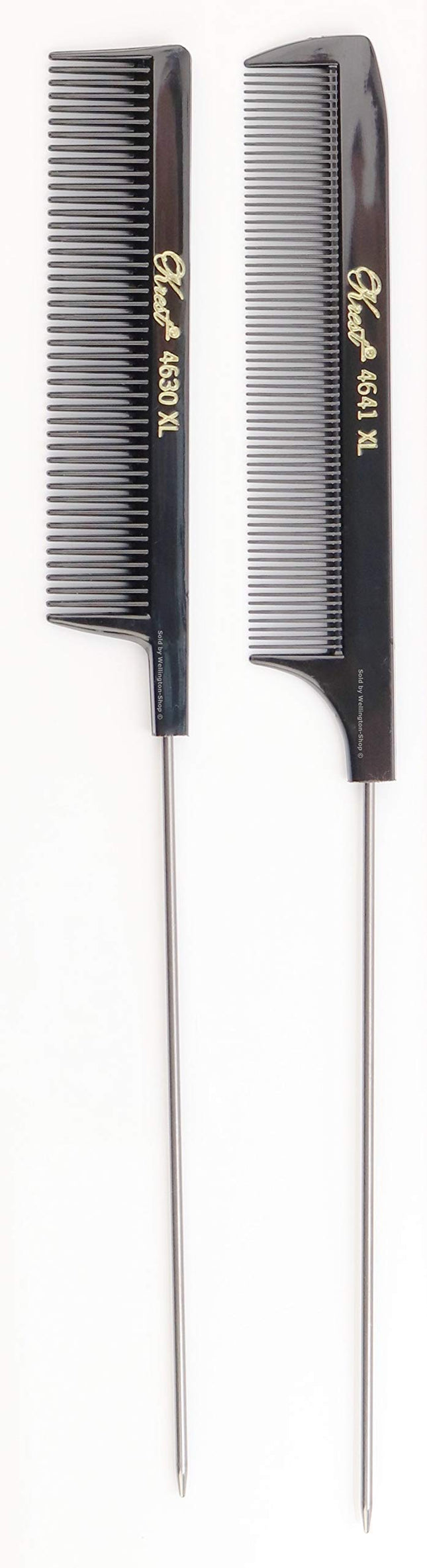 Krest Hair Comb - Stainless Steel, Black, Large, 2