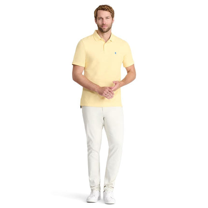 Izod Men's Big & Tall Big Advantage Performance Short Sleeve Solid Polo Shirt, Lemon, 3X-Large Tall