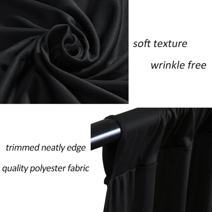 AK TRADING CO. 10 feet x 10 feet IFR Polyester Backdrop Drapes Curtains Panels with Rod Pockets - Wedding Ceremony Party Home Window Decorations - Black