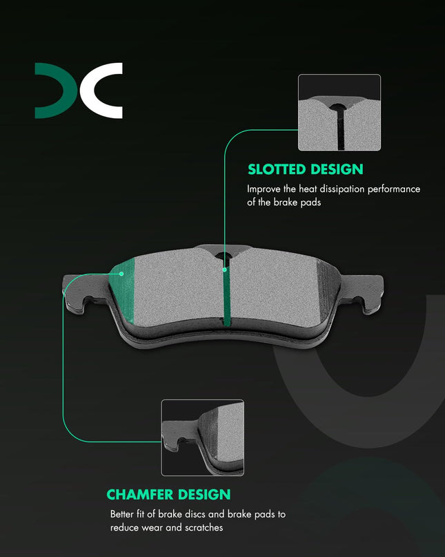 SCITOO Ceramic Brake Pads, 4pcs Rear Brake Pads Brakes Kits fit for 2002-2008 for MINI COOPER