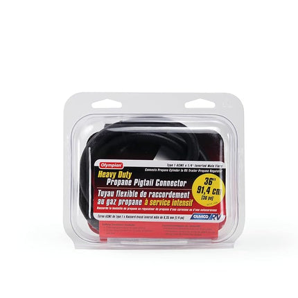 Camco 36" Pigtail Propane Hose Connector - Connects Propane Cylinder To a RV or Trailer Propane Regulator - Provides Thermal Protection and Excess Flow Protection (59173)