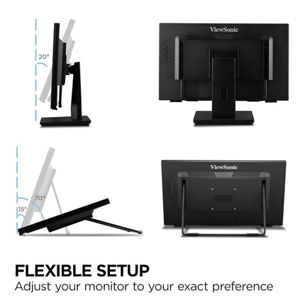 ViewSonic TD2465 24-inch Frameless Touch Monitor, FHD 1080p, with 10 Points PCAP, HDMI, USB, DisplayPort, Palm Rejection