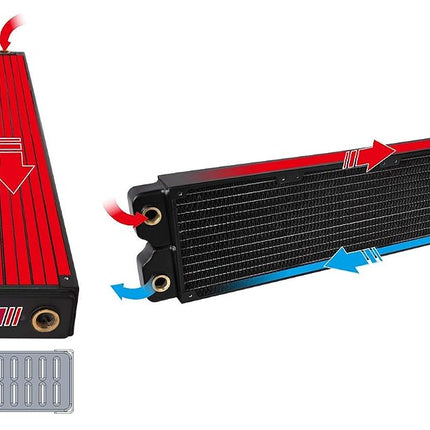Thermaltake Pacific DIY Liquid Cooling System Clm240 40mm Thick High-Density Fins Dual-Row Copper Tubes Copper Radiator CL-W236-CU00BL-A