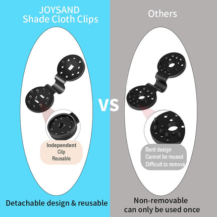 JOYSAND 50 Pack Shade Cloth Clips, Sun Shade Net Clip, Fabric Clips, Round Plastic Heavy Duty Lock Grip for Anti Bird Netting, Gardening & Windproof Awning Clamp