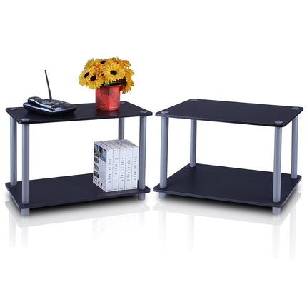 Furinno 11250-SET-BK Turn-N-Tube 2-Tier Shelves/En