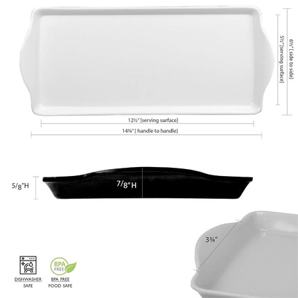 Reston Lloyd Melamine Plastic Tidbit Tray, BPA-Free, Food Safe, Multipurpose Platter Serving Tray, Bathroom/Table Organizer, Indigo