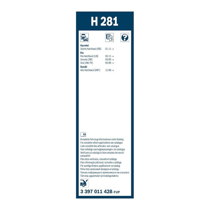 Bosch Rear Wiper H 281-1 Replacement Blade for Rear Window - 280 mm