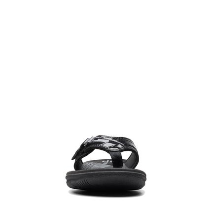 Clarks Women's Breeze Sea Flip Flop, Black Synthetic Patent, 5.5 UK