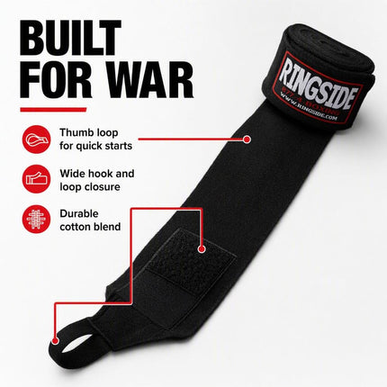 Ringside Mexican Style Boxing Hand Wraps (10 Pairs Pack), Red
