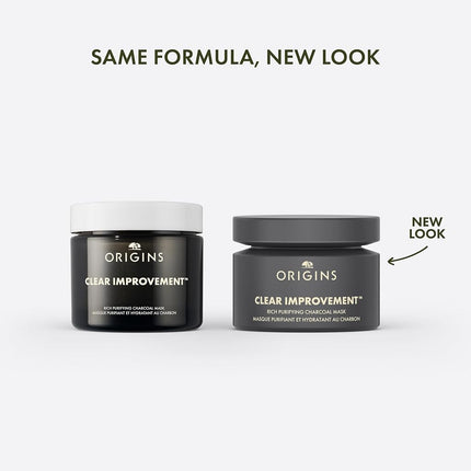 Origins Clear Improvement Rich Purifying Charcoal Face Mask | Purifies Dry Skin | With Bamboo Charcoal, Shea Butter & Clay, 75 ml