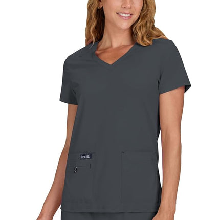 KOI Basics Women's Becca V-Neck Solid Scrub Top Me